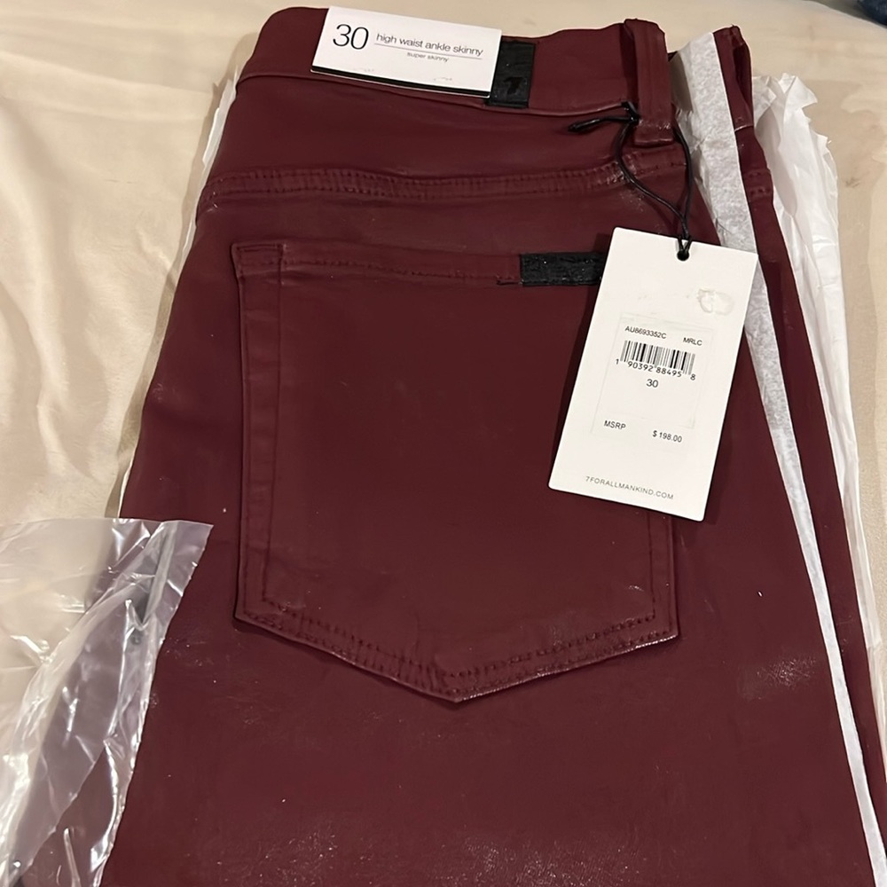 BNWT Ladies 7 For All Mankind Coated Jeans